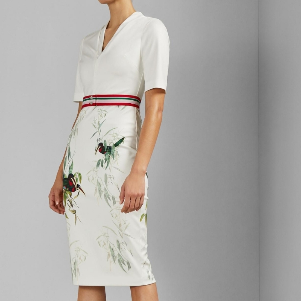 🍒NWT🍒TED BAKER MOLILO BIRD SHEATH DRESS - Picture 6 of 15